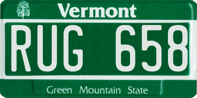VT license plate RUG658