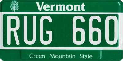 VT license plate RUG660
