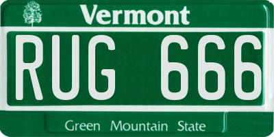 VT license plate RUG666