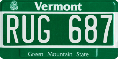 VT license plate RUG687