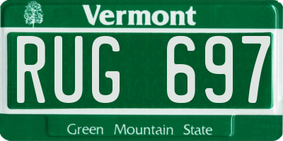 VT license plate RUG697