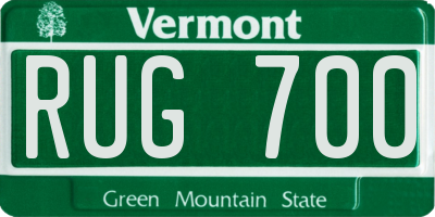 VT license plate RUG700