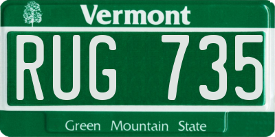 VT license plate RUG735