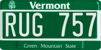 VT license plate RUG757