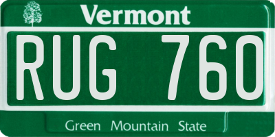 VT license plate RUG760