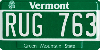 VT license plate RUG763