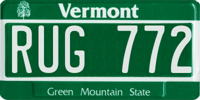 VT license plate RUG772