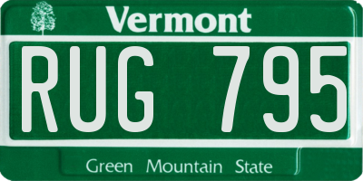 VT license plate RUG795