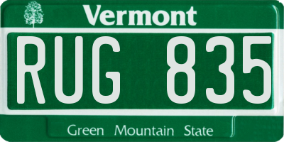 VT license plate RUG835