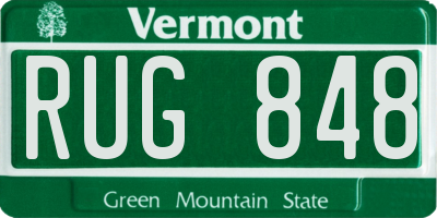 VT license plate RUG848
