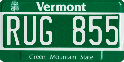 VT license plate RUG855