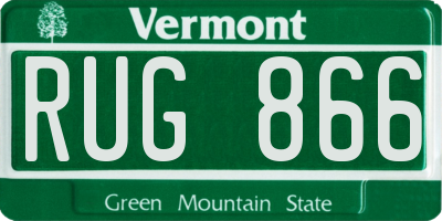VT license plate RUG866