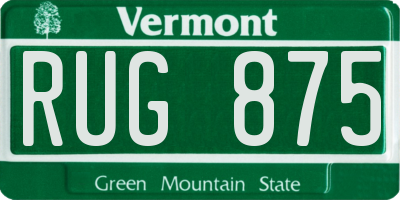 VT license plate RUG875