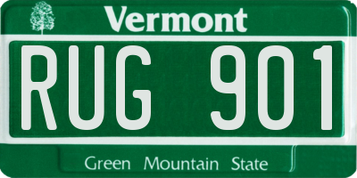 VT license plate RUG901