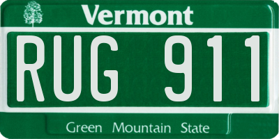 VT license plate RUG911