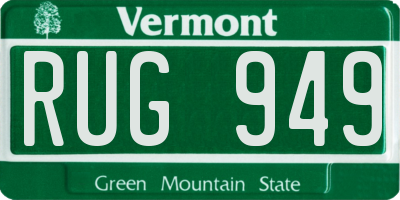 VT license plate RUG949