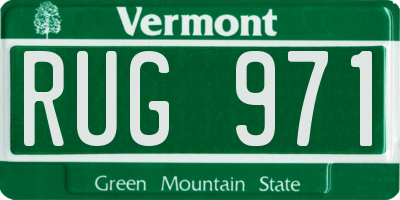 VT license plate RUG971