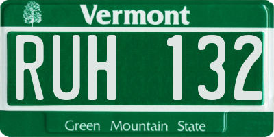 VT license plate RUH132