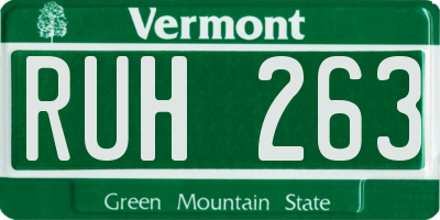 VT license plate RUH263