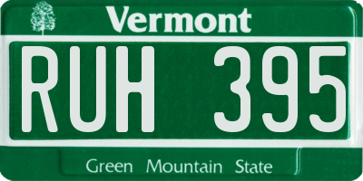 VT license plate RUH395
