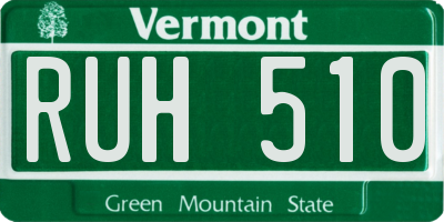 VT license plate RUH510