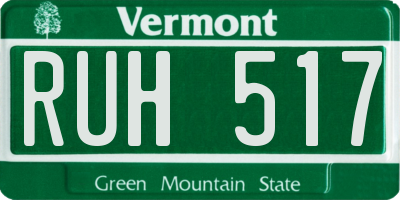 VT license plate RUH517