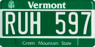 VT license plate RUH597