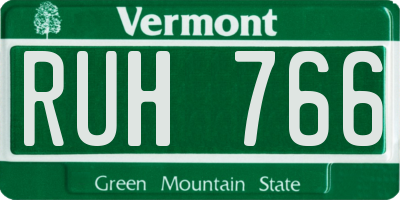 VT license plate RUH766