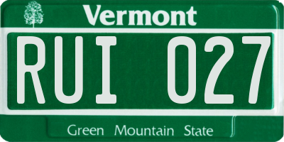 VT license plate RUI027