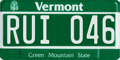 VT license plate RUI046