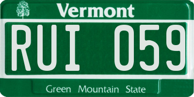 VT license plate RUI059