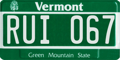 VT license plate RUI067
