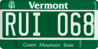 VT license plate RUI068