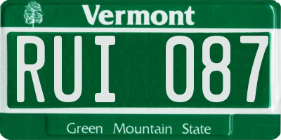 VT license plate RUI087