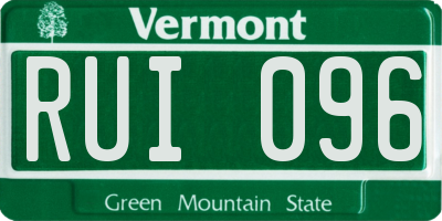 VT license plate RUI096