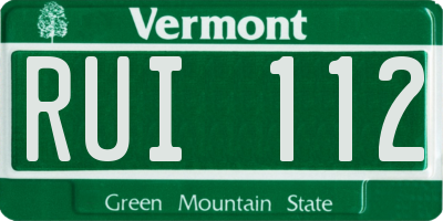 VT license plate RUI112