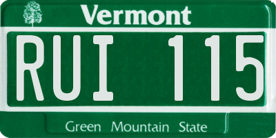 VT license plate RUI115