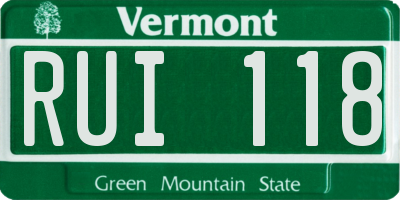 VT license plate RUI118