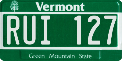 VT license plate RUI127