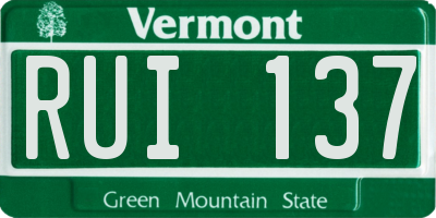 VT license plate RUI137