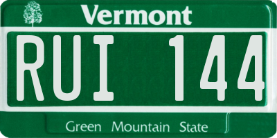 VT license plate RUI144