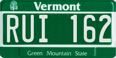 VT license plate RUI162