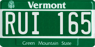VT license plate RUI165