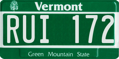 VT license plate RUI172