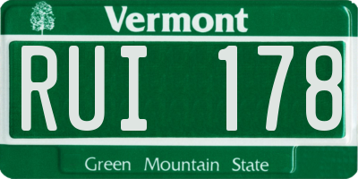 VT license plate RUI178