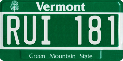 VT license plate RUI181