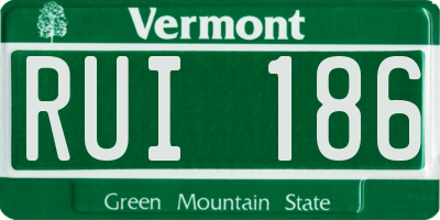 VT license plate RUI186