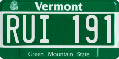 VT license plate RUI191
