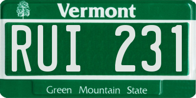 VT license plate RUI231