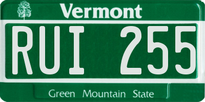 VT license plate RUI255
